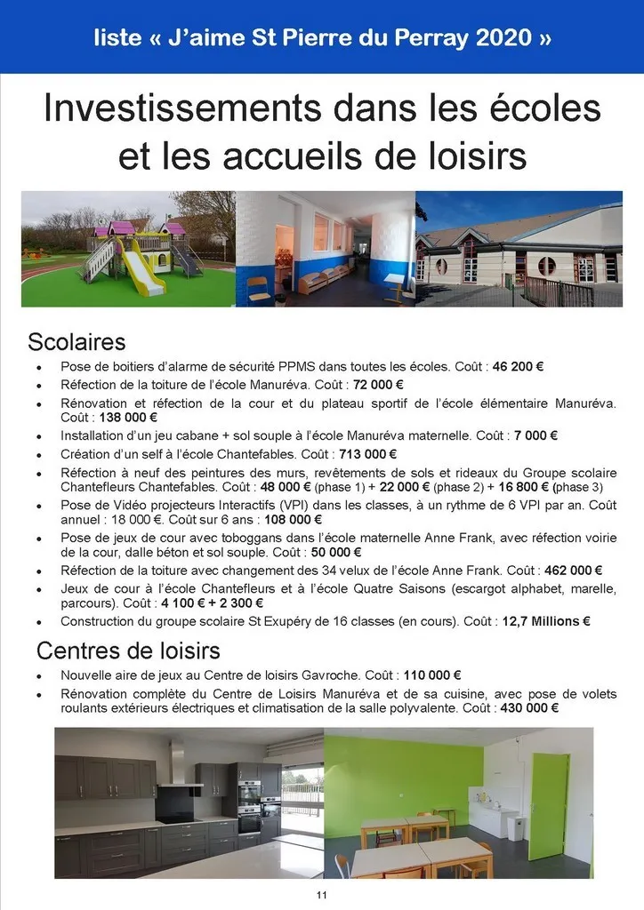 Investissements dans les écoles Bilan 2014-2020 - Investissements dans les écoles - St Pierre du Perray
