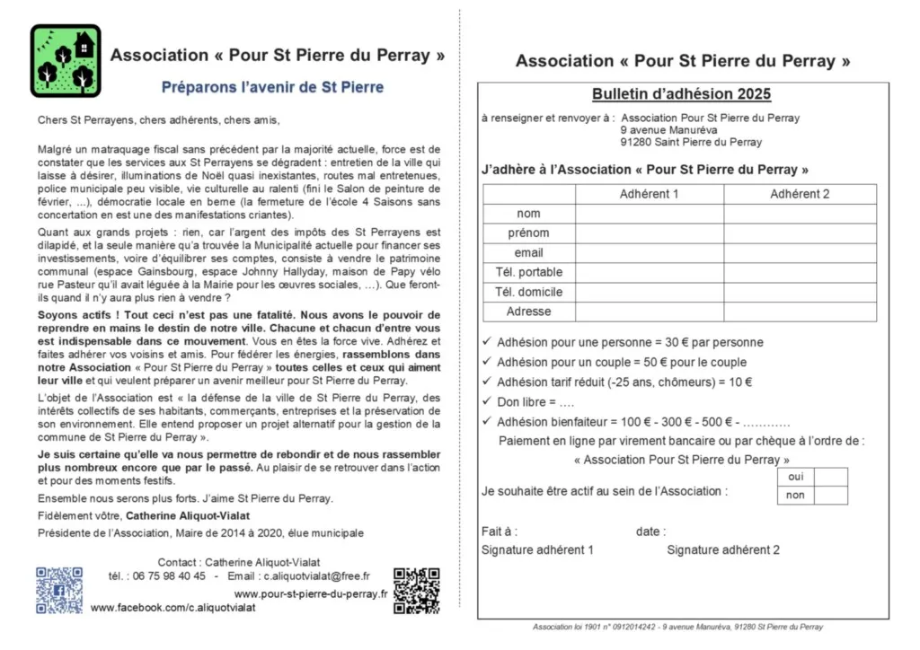 Bulletin adhesion Pour St Pierre Bulletin adhesion Pour St Pierre