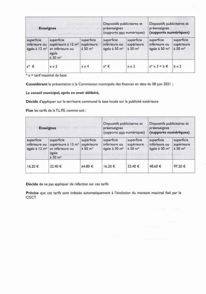 Bulletin 05 bis - Bulletin spécial entreprises TLPE page 4 Catherine Aliquot-Vialat spécial entreprises St Pierre du Perray TLPE