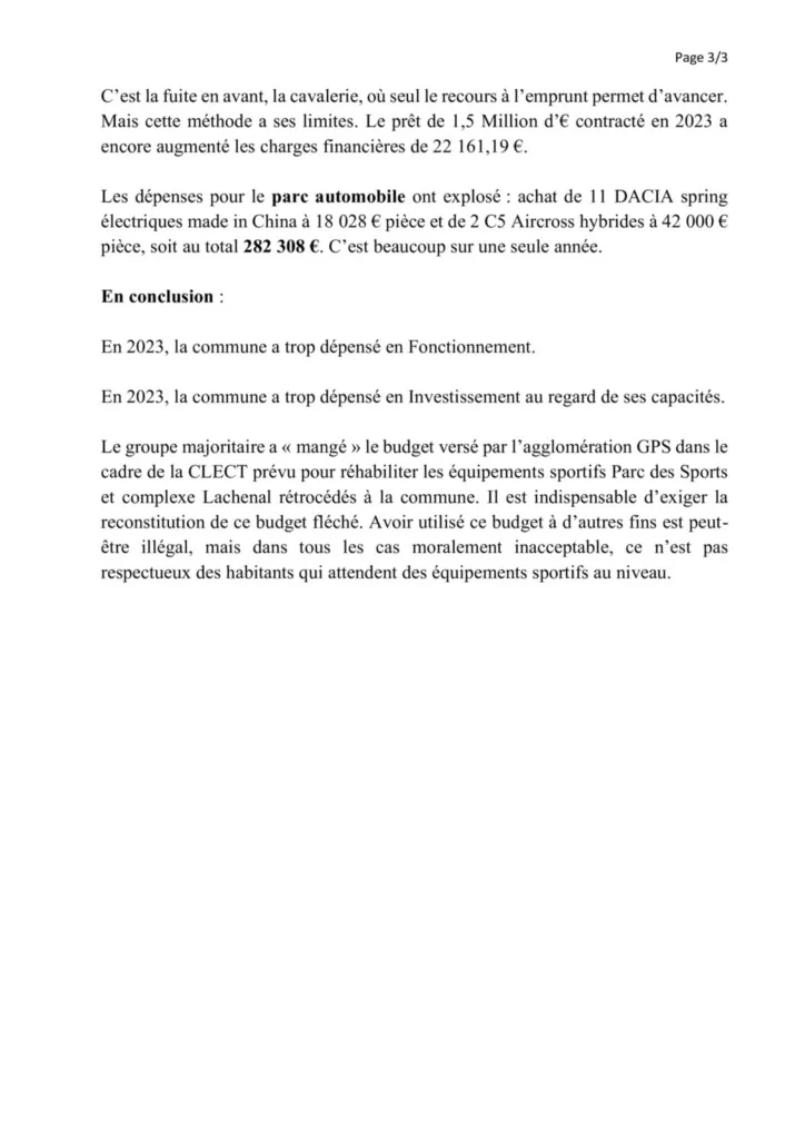Catherine Aliquot-Vialat Budget Primitif 2024 de St Pierre du Perray - page 01 Catherine Aliquot-Vialat Dominique Verots St Pierre du Perray Débat Budget Primitif 2024 de St Pierre du Perray - page 01