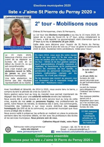 2° tour - Mobilisons nous Catherine Aliquot-Vialat, 2° tour Mobilisons nous, St Pierre du Perray
