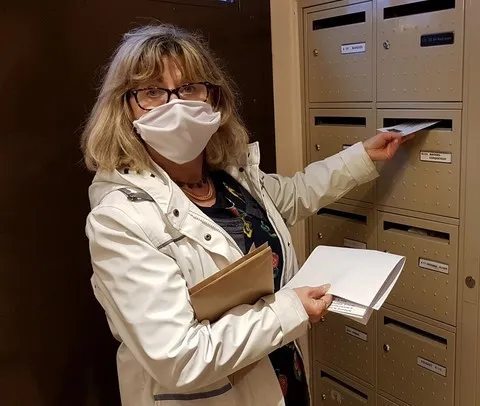 Distribution de masques Covid-19, Catherine Aliquot-Vialat, distribution de masques